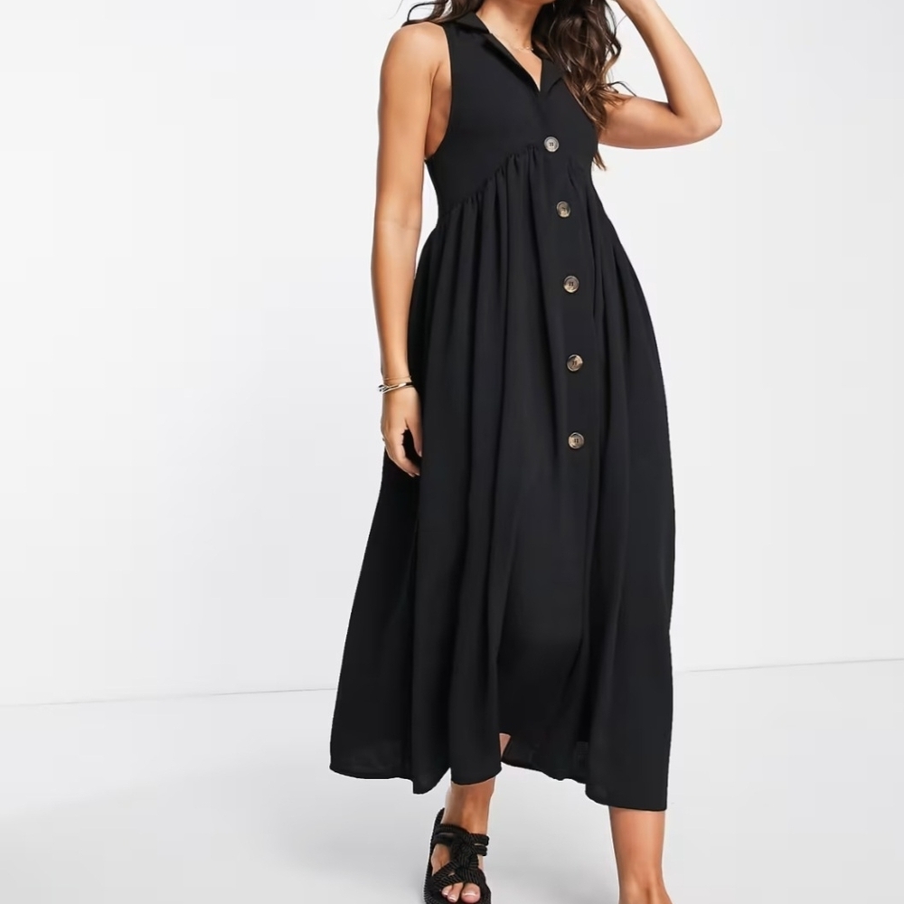 Chic Black Sleeveless Maxi Dress